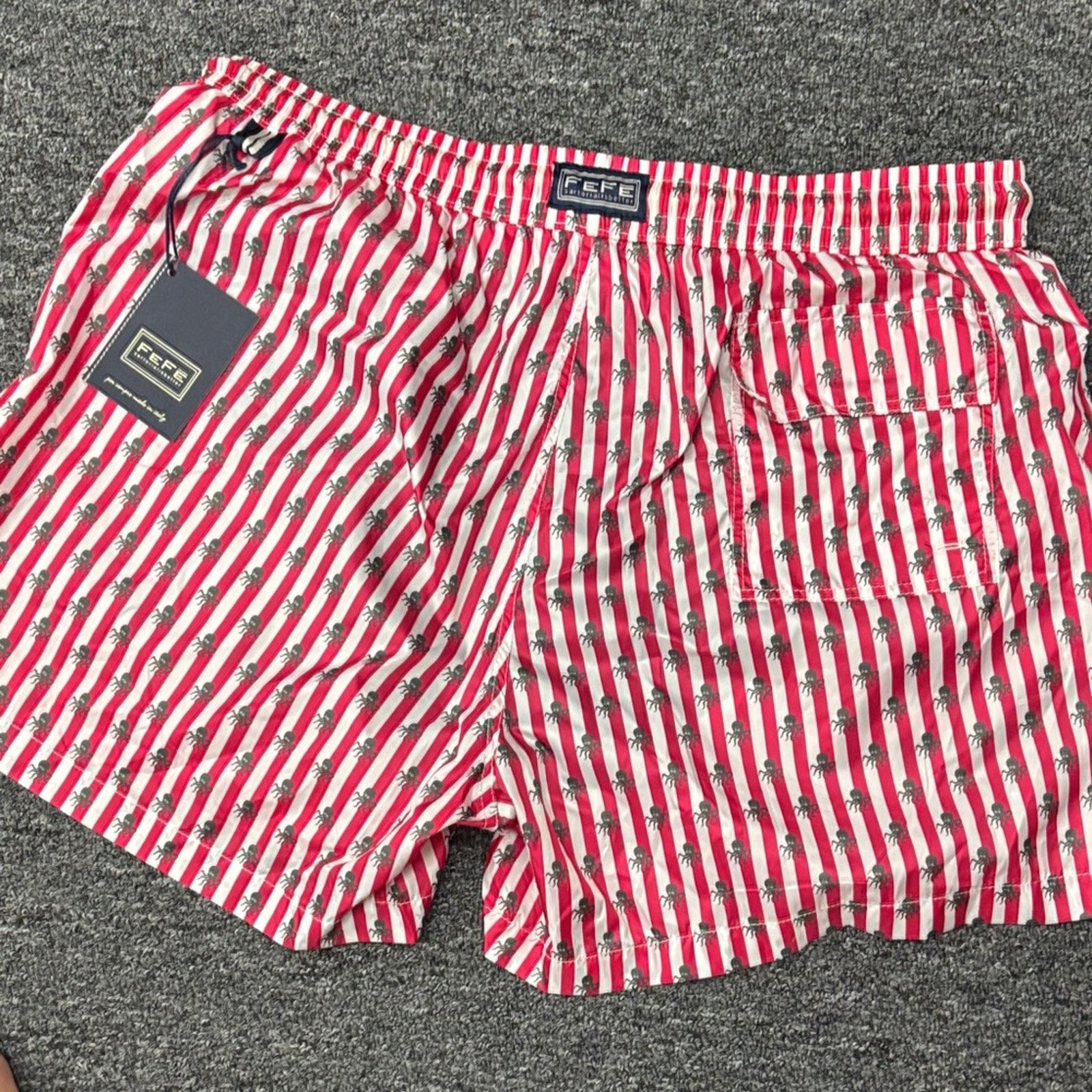 Other NWT FEFE Striped Fucsia and White Men's Swim Trunks size 2XL Size US 42 / EU 58 - 8 Thumbnail