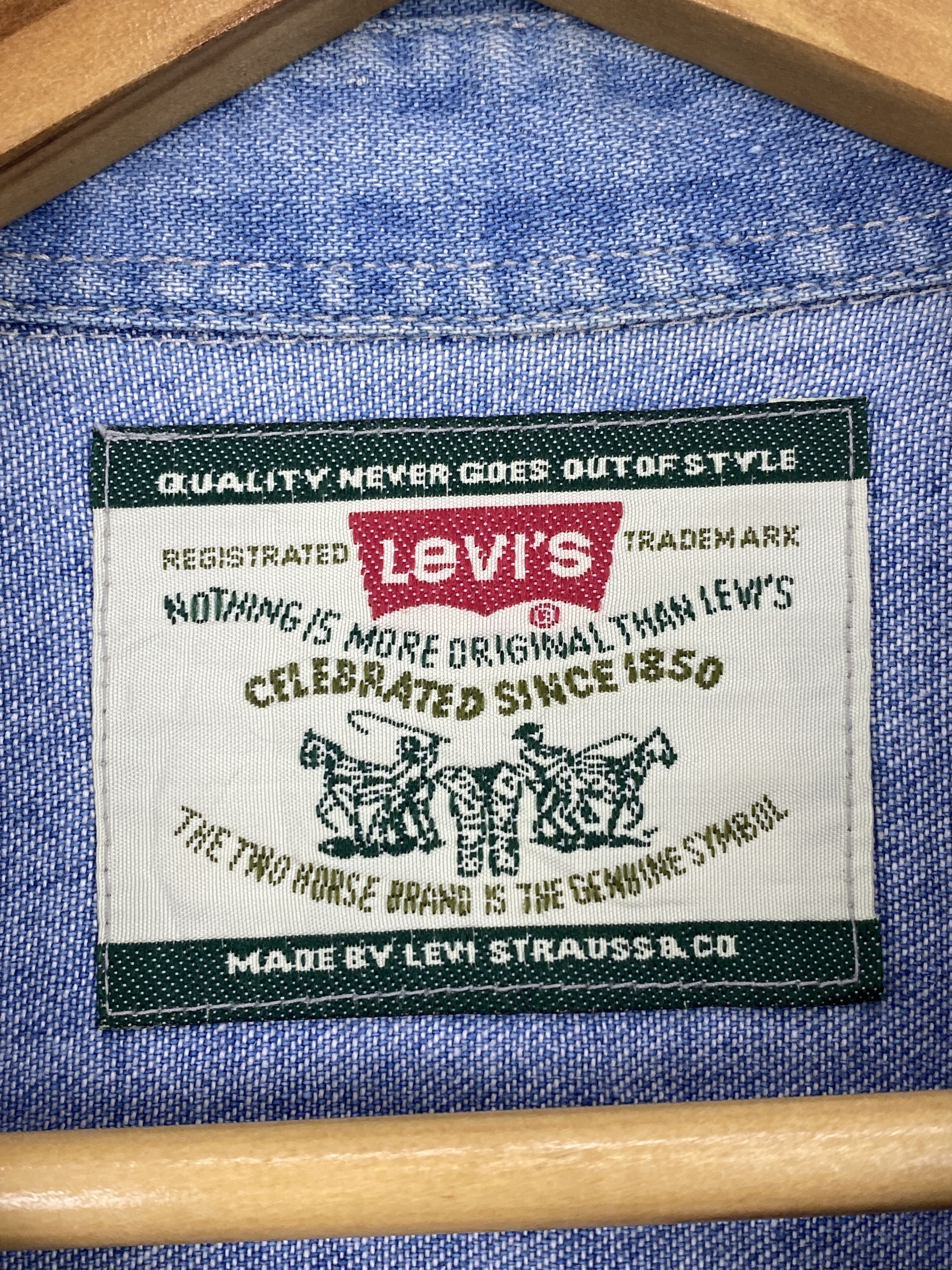 Levi's × Vintage Vintage Levi's Strauss Double Pocket Denim Shirt J1875 Size US M / EU 48-50 / 2 - 5 Thumbnail
