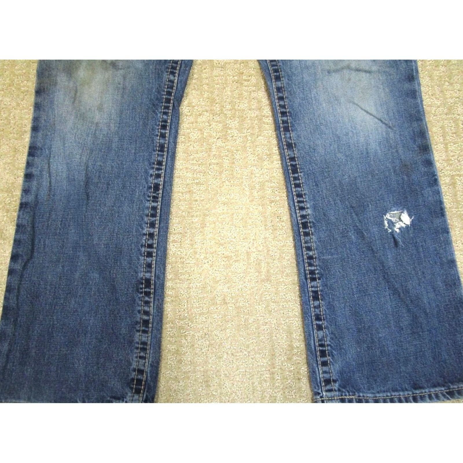 Ariat Ariat Jeans Bootcut Denim 34x32 Blue Light Wash Grunge Rock 5-Pocket Logo Mens Jeans Size US 34 / EU 50 - 4 Thumbnail