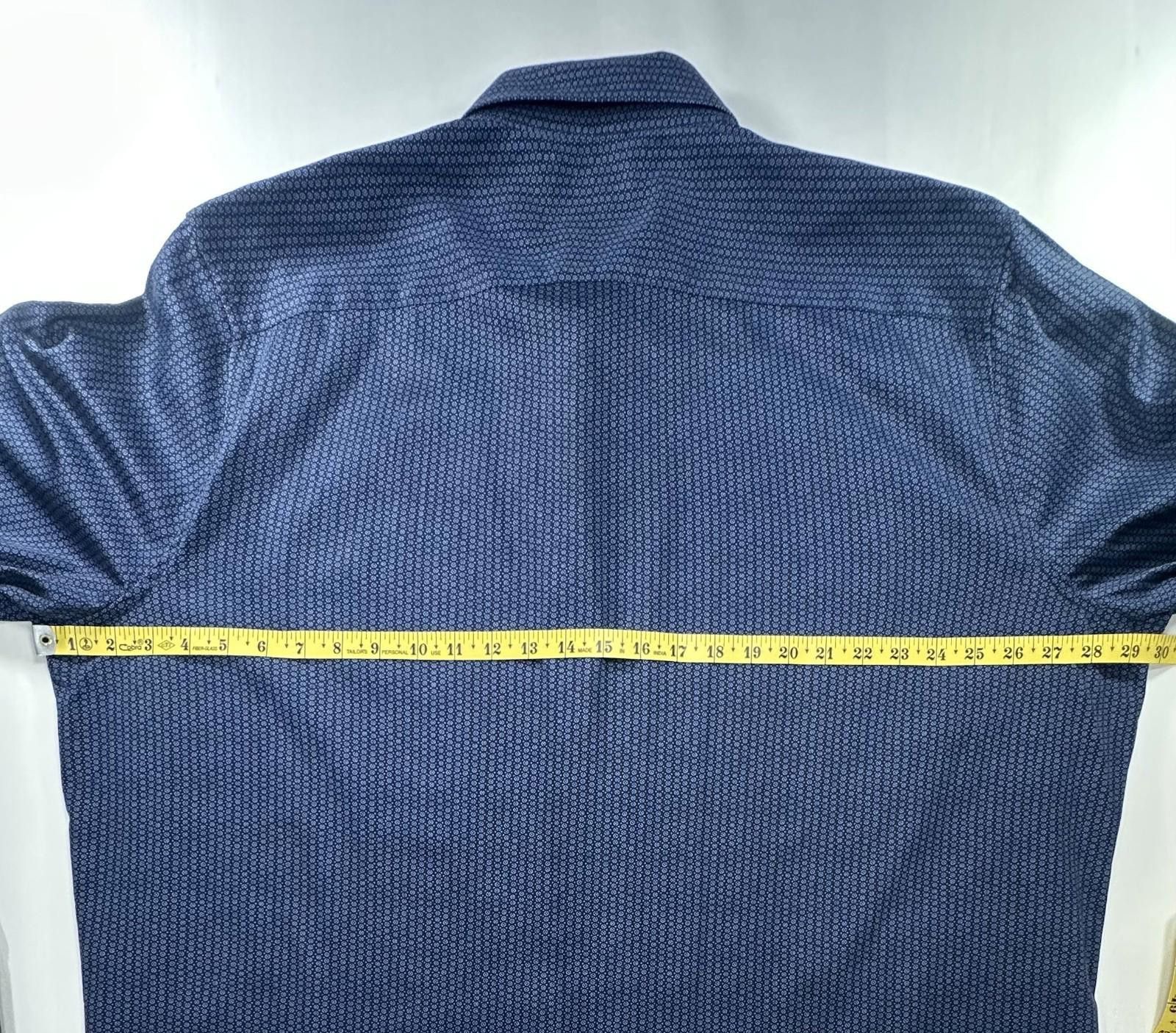 Elie Tahari Tahari Regular Fit Stretch Button Up Shirt Blue Mens 2XL Size US XXL / EU 58 / 5 - 4 Thumbnail