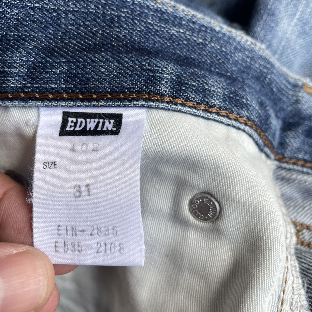 Edwin 🔥Vintage Edwin 402 Stoned Washed Ripped Distress Denim Jeans Size US 31 - 15 Thumbnail