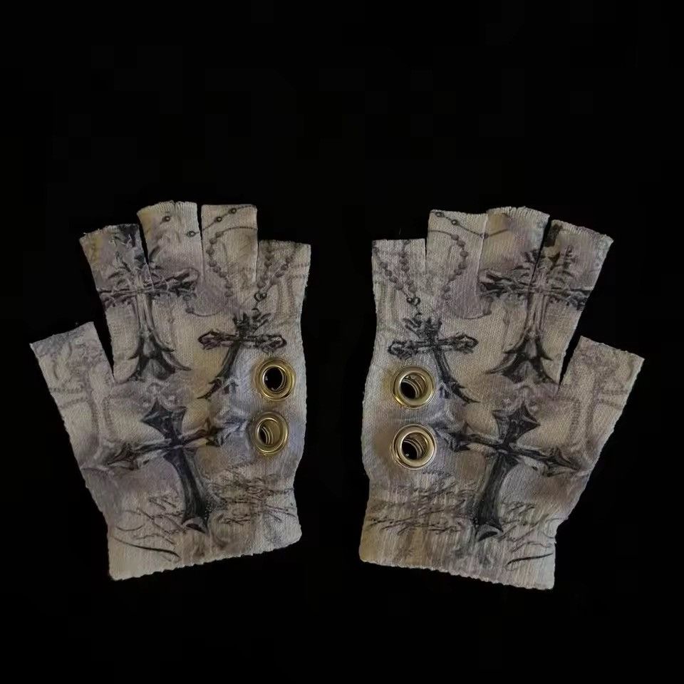 Other Gothic Punk 2000s Retro Distressed Gloves Size ONE SIZE - 2 Thumbnail