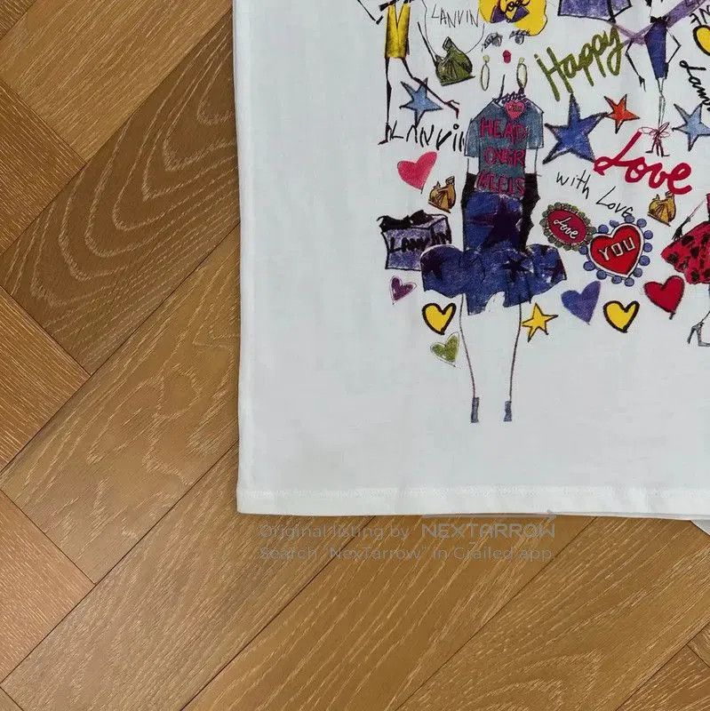 Lanvin Lanvin White Women's Graphic T-Shirt . Size L / US 10 / IT 46 - 4 Thumbnail