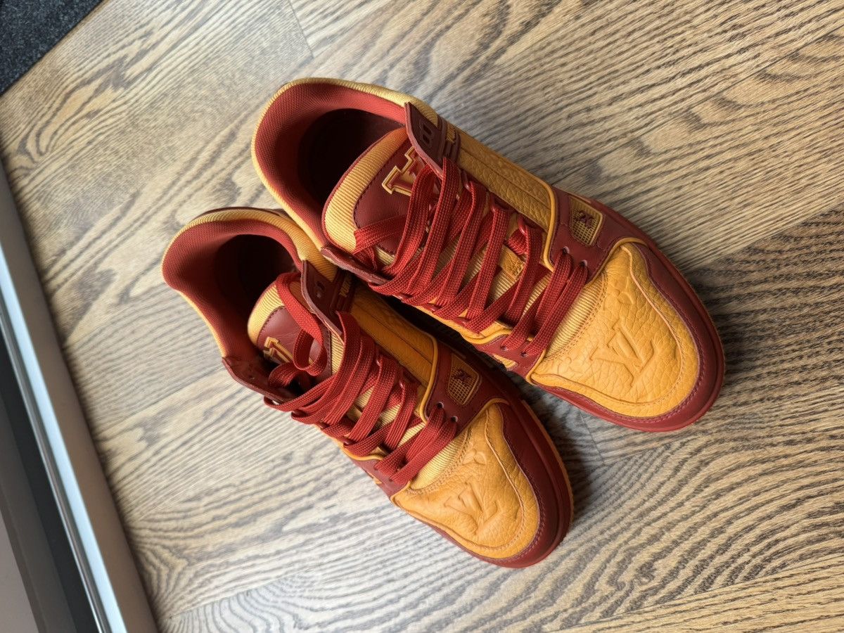 Louis Vuitton Louis Vuitton LV Trainer Virgil Abloh Red Orange 9.5 Size US 9.5 / IT 39.5 - 1 Thumbnail