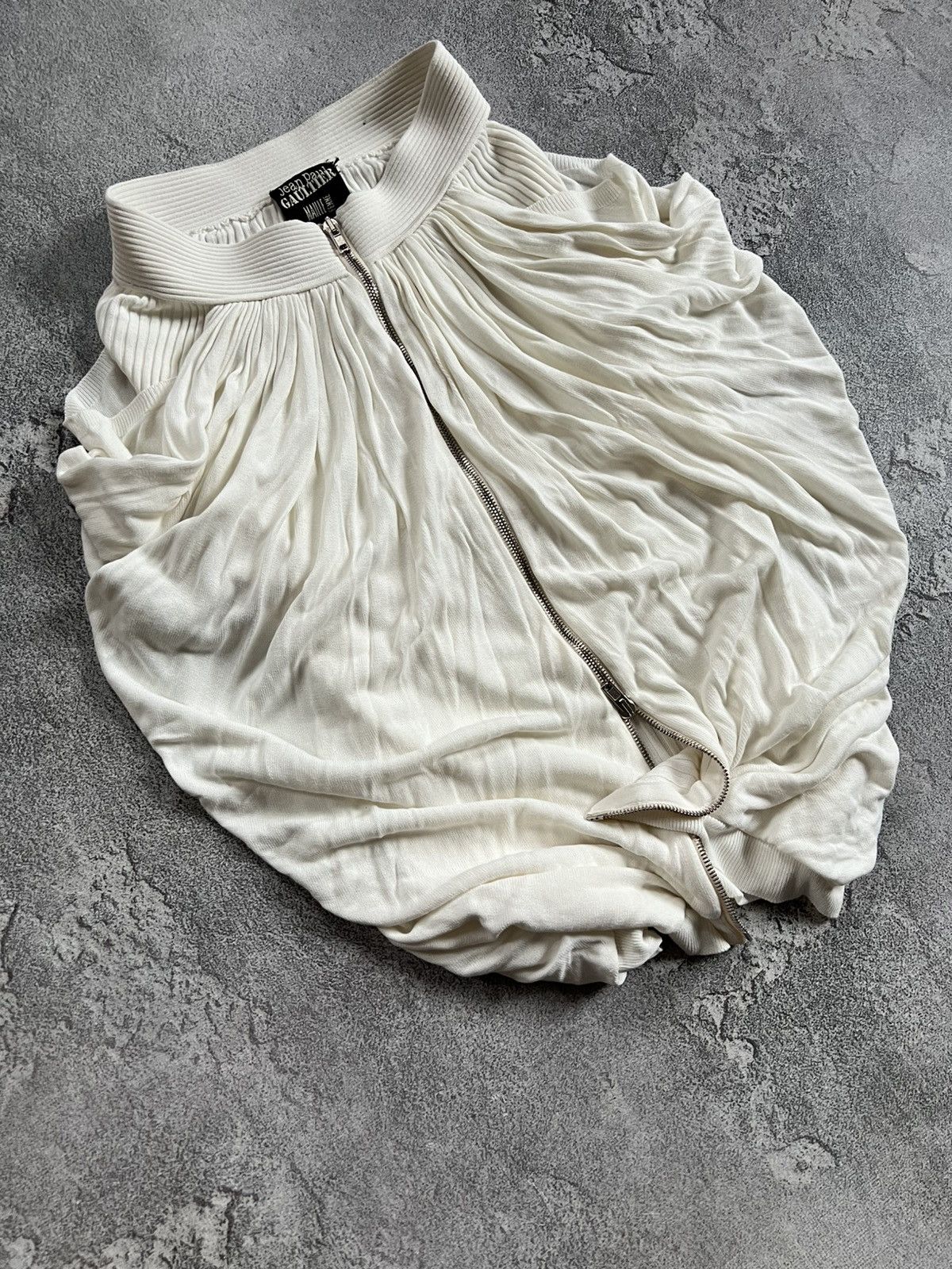 Jean Paul Gaultier Vintage Jean Paul Gaultier Maille Ruched Midi Skirt Nude XS Size 25" / US 0 / IT 36 - 2 Thumbnail
