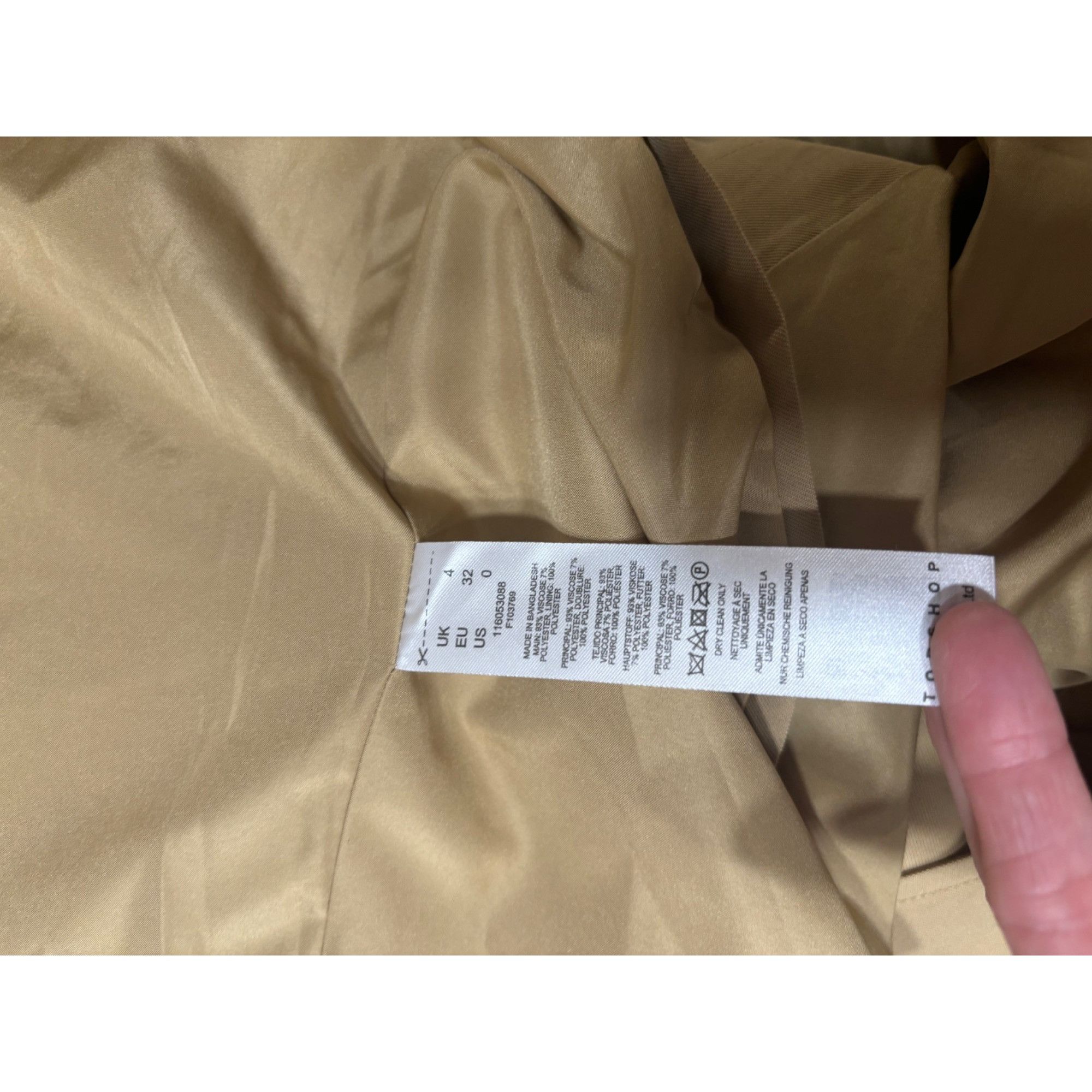 Topshop Topshop Women's Belted Trenchcoat in Taupe-Brown, Sz. 0 Size XXS / US 00 / IT 34 - 8 Thumbnail