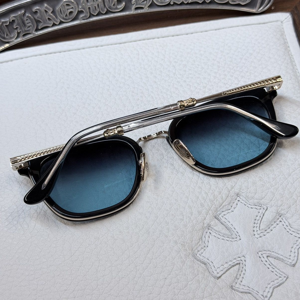 Chrome Hearts Chrome Hearts Strapadictome ‘Ocean’s Depth’ Sunglasses Size ONE SIZE - 2 Thumbnail