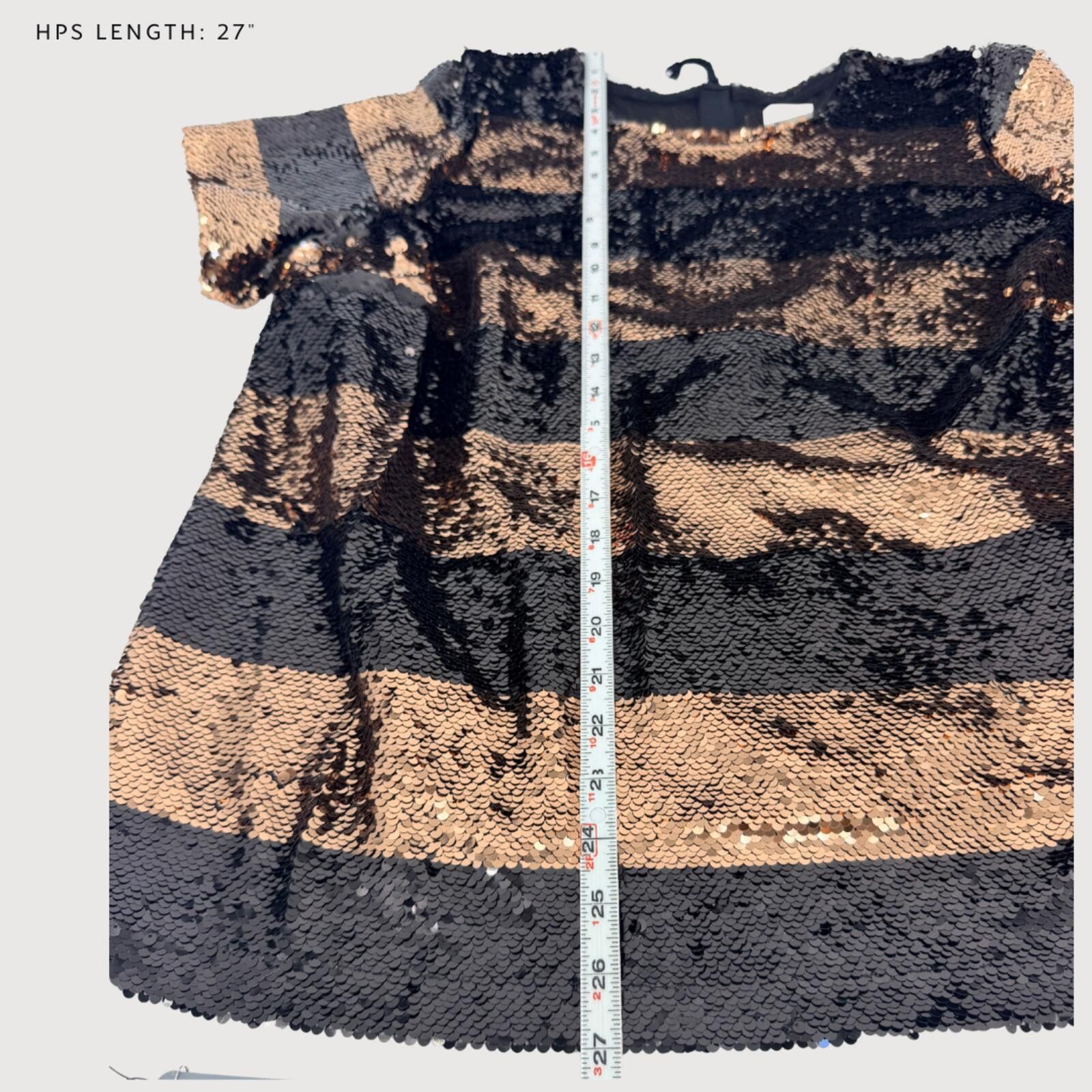 Other Maeve Anthropologie Sequin Top Copper Black 1X Size ONE SIZE - 8 Thumbnail