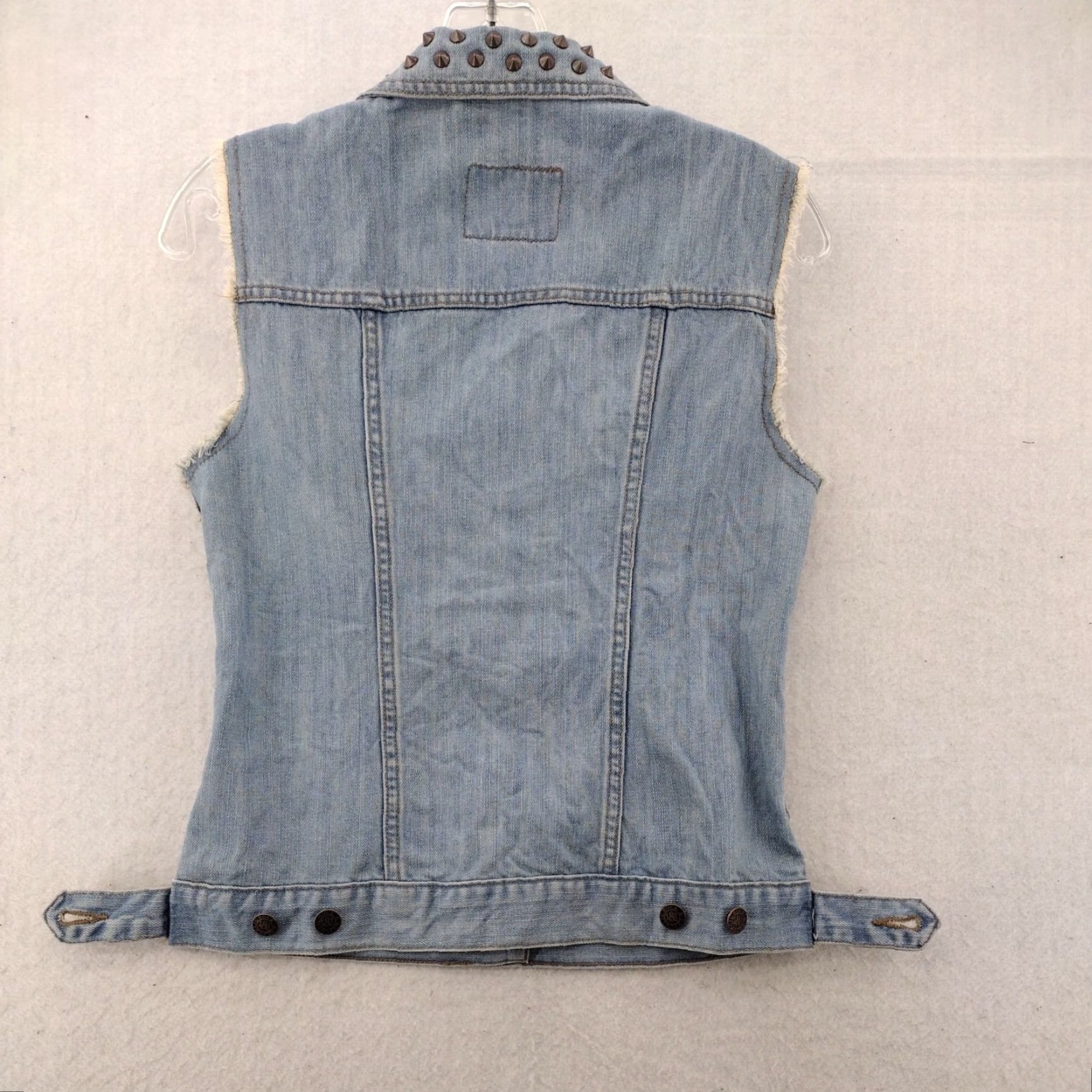 Vintage VINTAGE Rock & Republic Vest Women's XS Studded Collar Denim Blue Grunge Rockabilly Size XS / US 0-2 / IT 36-38 - 4 Thumbnail