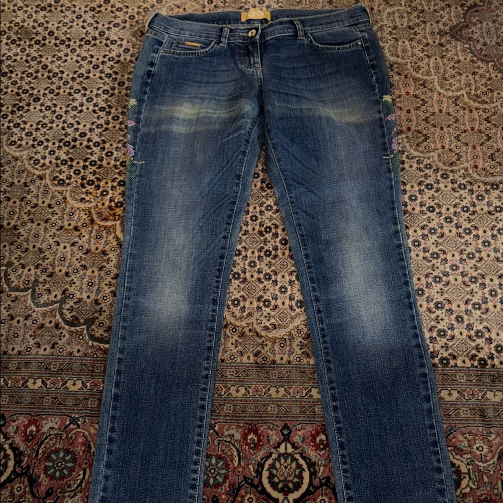 & Other Stories Ean 13 Embroidered Floral Blue Jeans Women's 46 IT Size 32" / US 10 / IT 46 - 9 Thumbnail