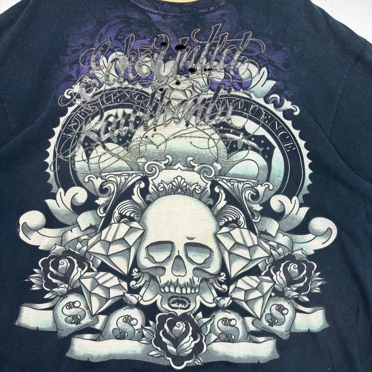 Ecko Unltd. × Vintage Oversized Y2K ECKO UNLTD Echo Overprint Skull Tshirt Size US XXL / EU 58 / 5 - 4 Thumbnail