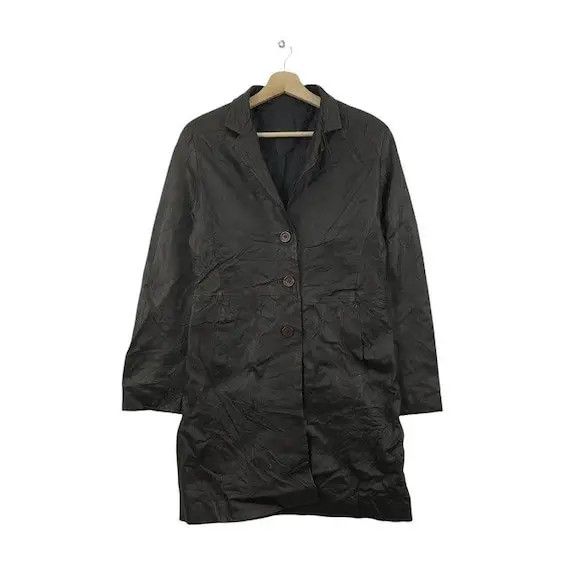 Other Vtg 80’ KIKKALLEGRA ITALY Leather Parka Trench Coat Jacket Size S / US 4 / IT 40 - 1 Thumbnail