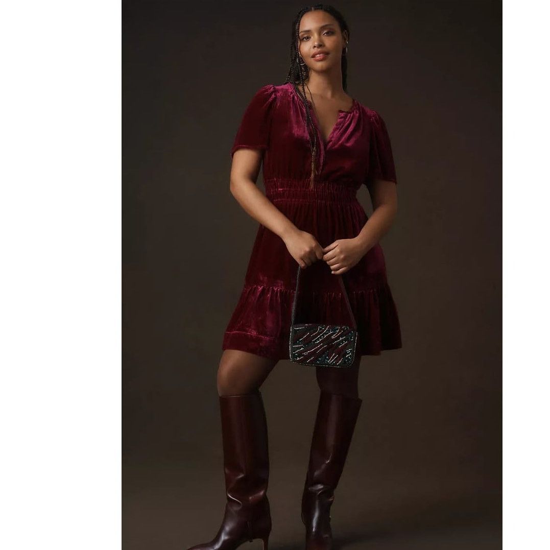 Anthropologie New Anthropologie The Somerset Mini Dress: Velvet $168 XXS Size XXS / US 00 / IT 34 - 5 Thumbnail