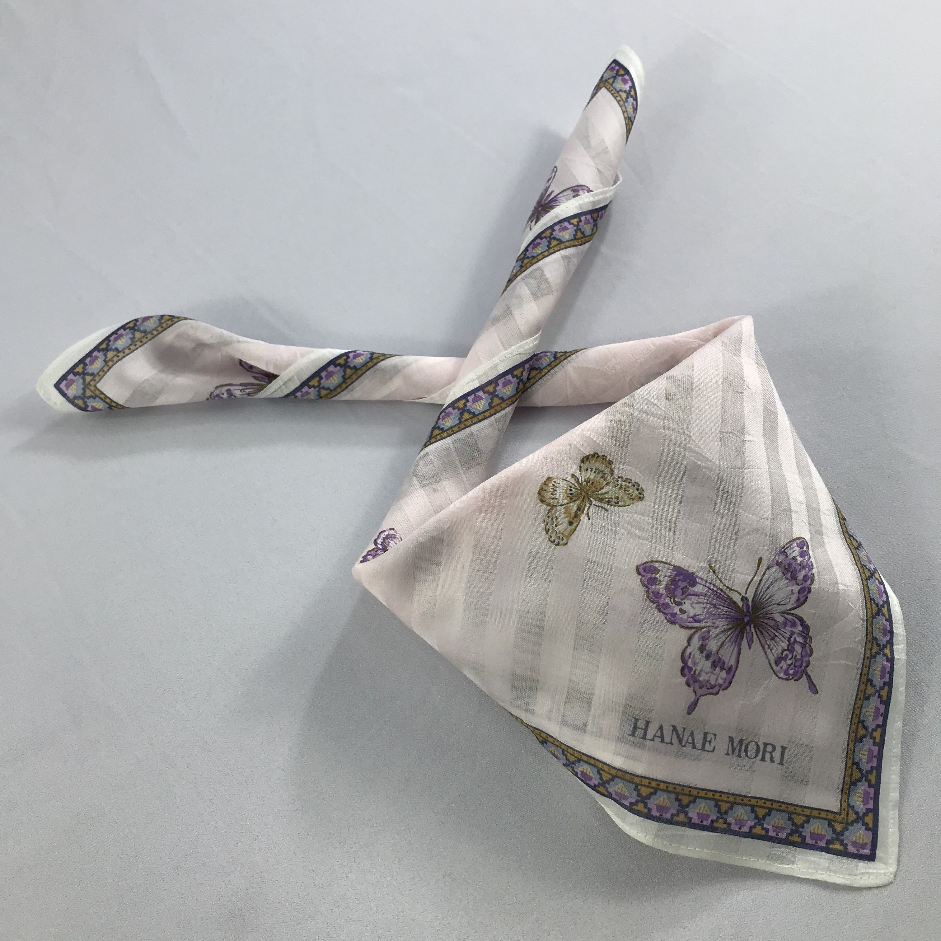Hanae Mori × Vintage Hanae Mori Bandana / Handkerchief / Neckerchief - S2586 Size ONE SIZE - 4 Thumbnail