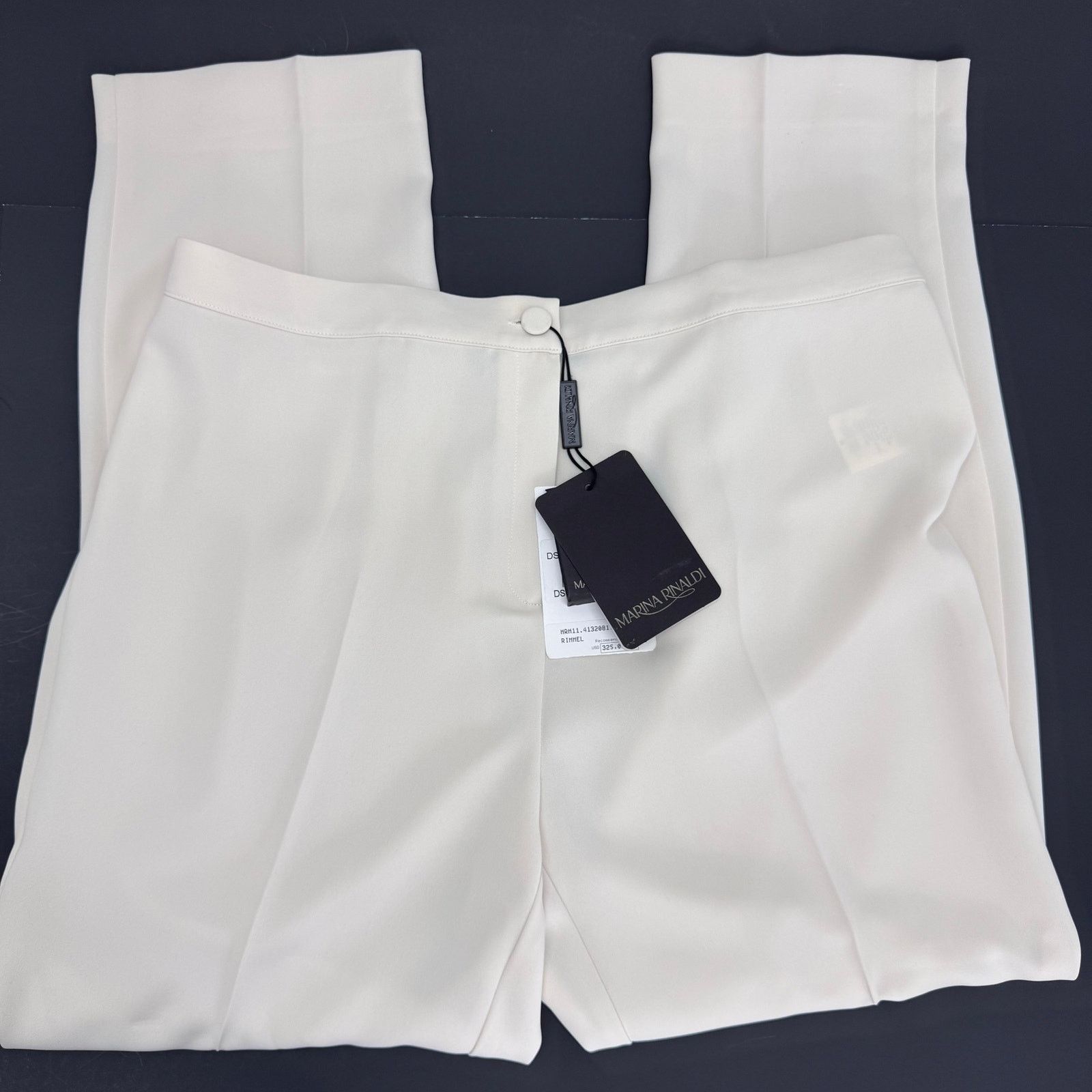 Marina Rinaldi Marina Rinaldi High Waist Slim Pant White/Ivory size 16 Size 38" / US 16 / IT 52 - 1 Thumbnail