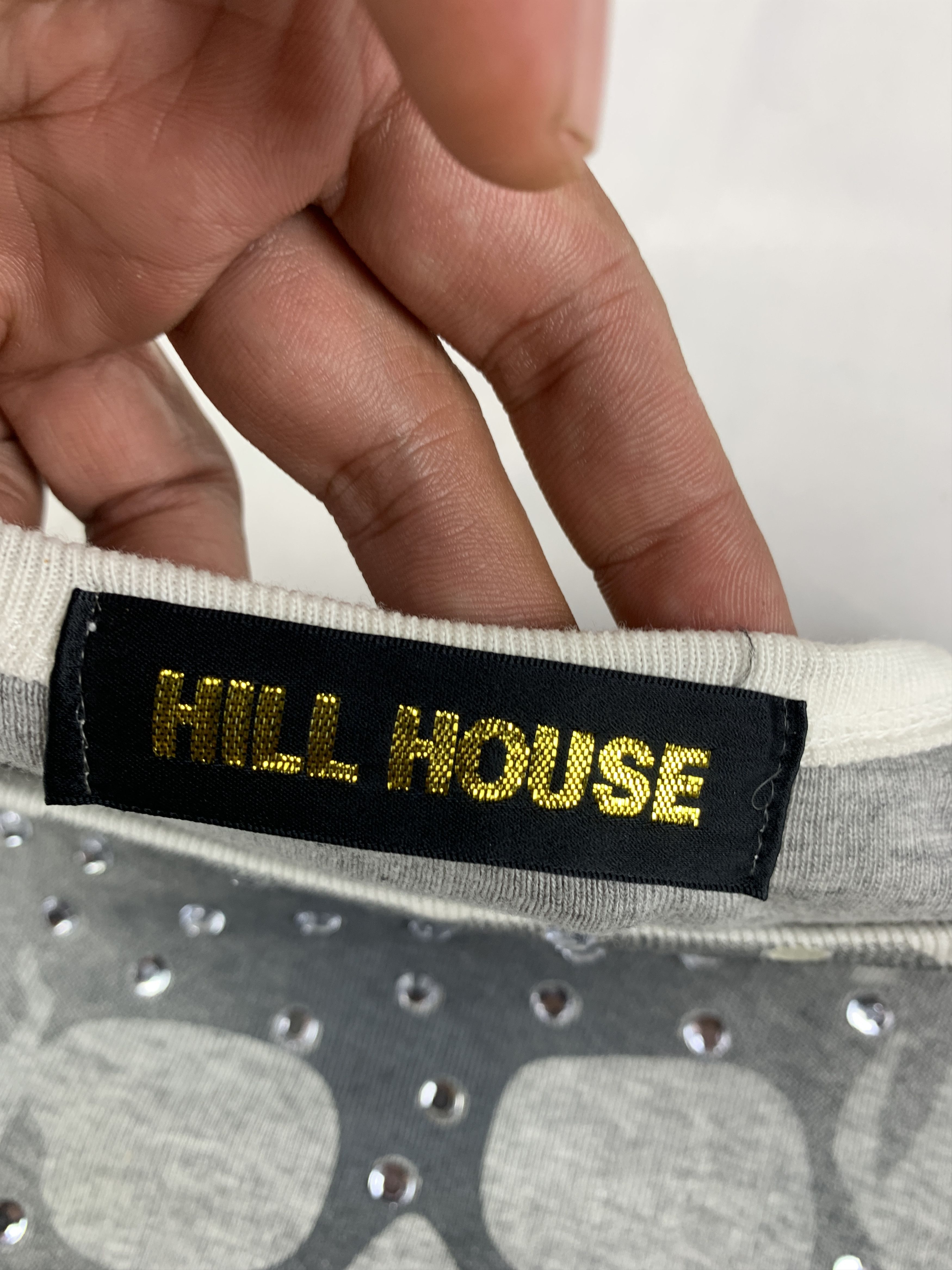 Japanese Brand HILLHOUSE Skull Rhinestones Raglan Tee (S) Size S / US 4 / IT 40 - 7 Thumbnail