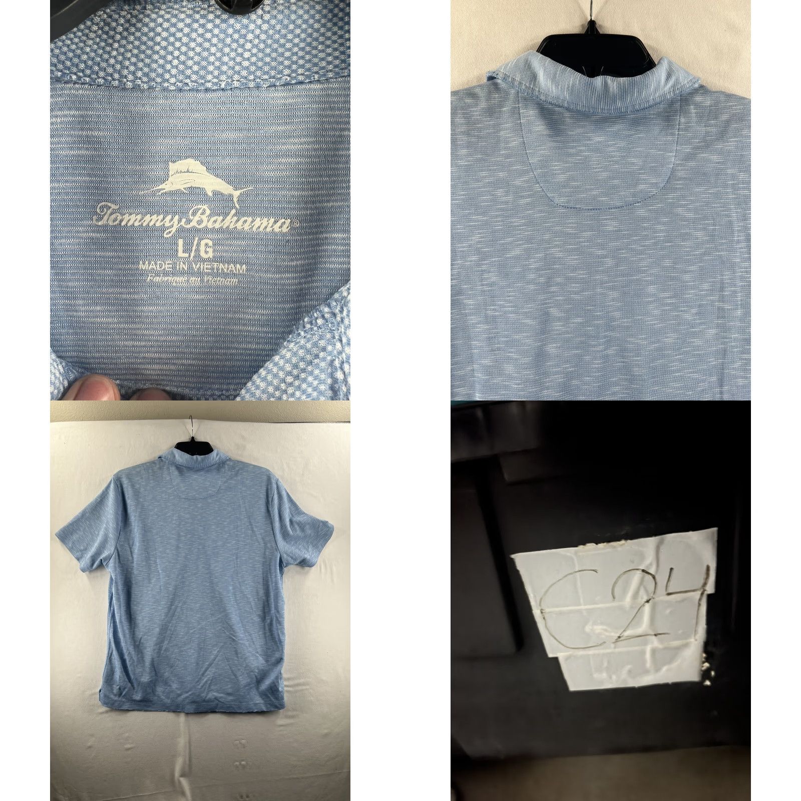 Tommy Bahama Tommy Bahama Polo Shirt Mens Large Blue Solid Cotton Island Zone Golf Casual Short Sleeve Size US L / EU 52-54 / 3 - 8 Thumbnail