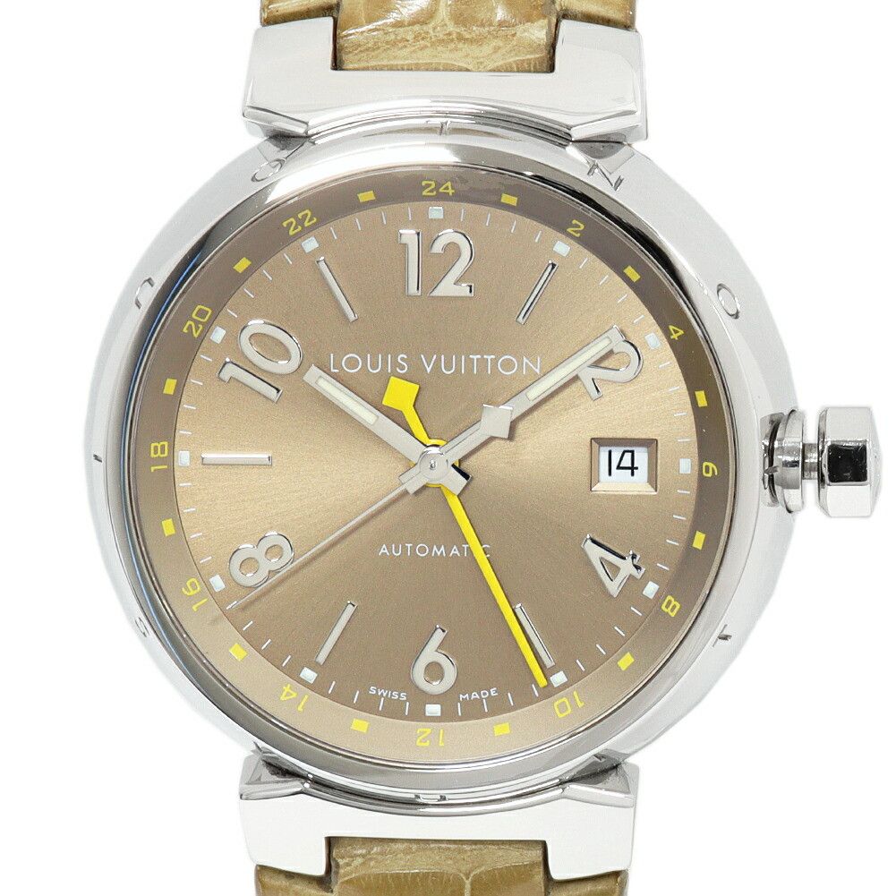 Louis Vuitton Louis Vuitton Louis Vuitton Light Brown Dial Tambour GMT Watch Q1132 Metal Automatic Q1132 Size ONE SIZE - 1 Thumbnail