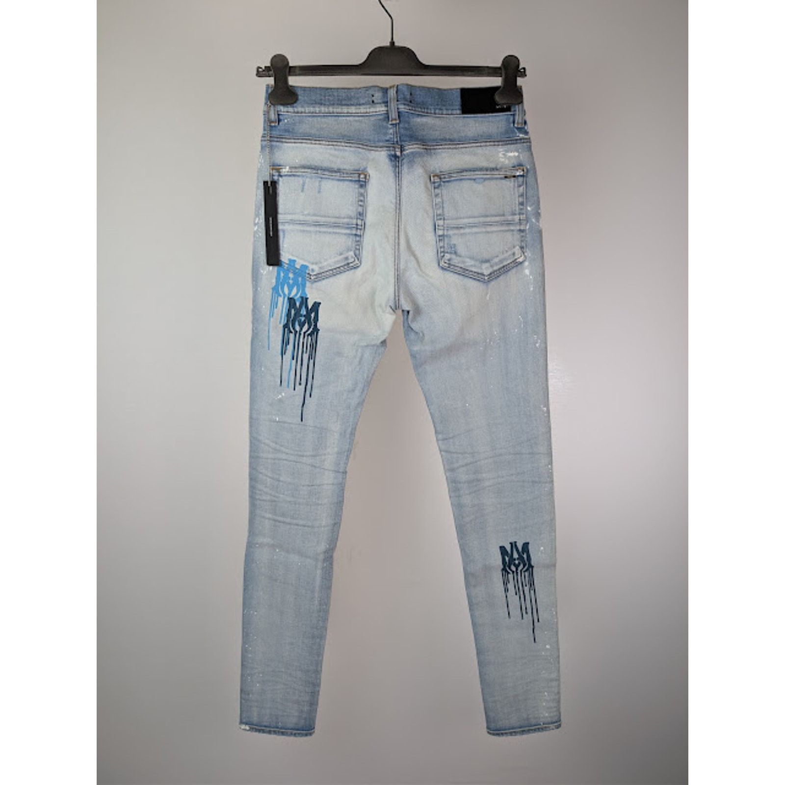 Amiri o1rshd1 MA Drip Skinny Denim Jeans in Light Indigo Size US 36 / EU 52 - 12 Thumbnail