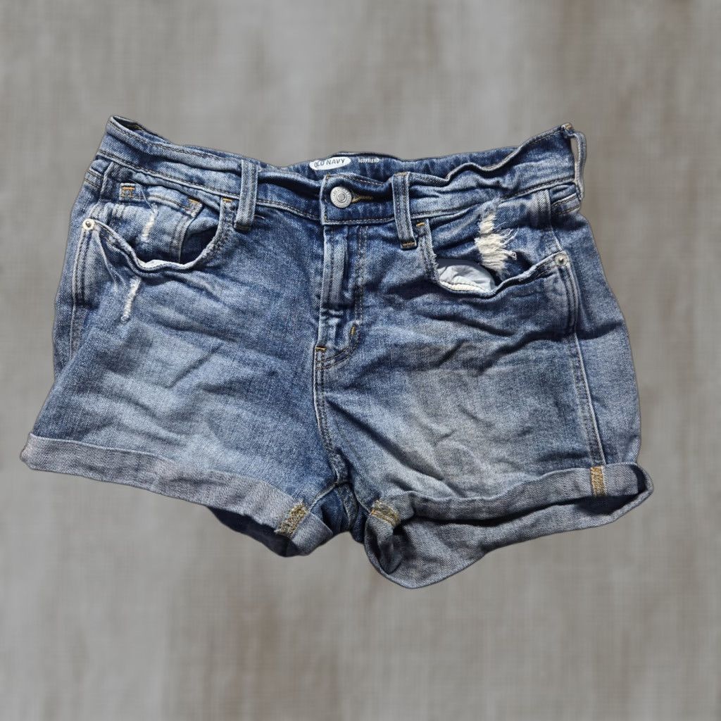 Old Navy Old Navy Shorts Slim Blue Denim Cuffed Dark Wash Women Size 4 Size 27" / US 4 / IT 40 - 1 Thumbnail