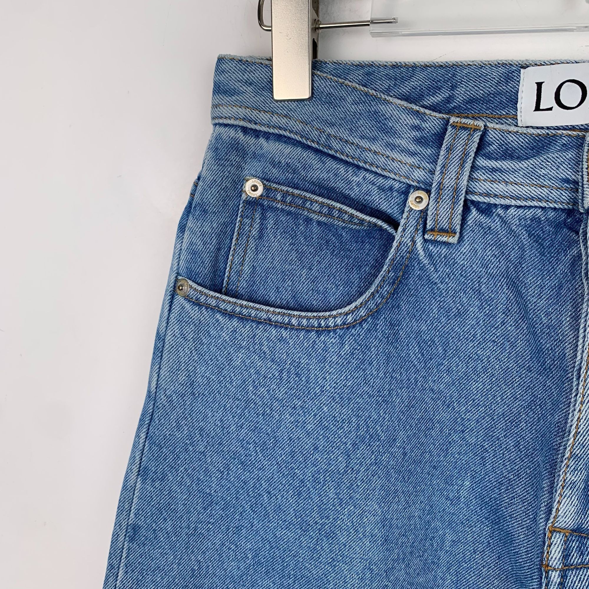 Loewe Loewe Blue Cuffed Cotton Denim Casual Trousers (Size 34/XXS) Size 27" / US 4 / IT 40 - 7 Thumbnail