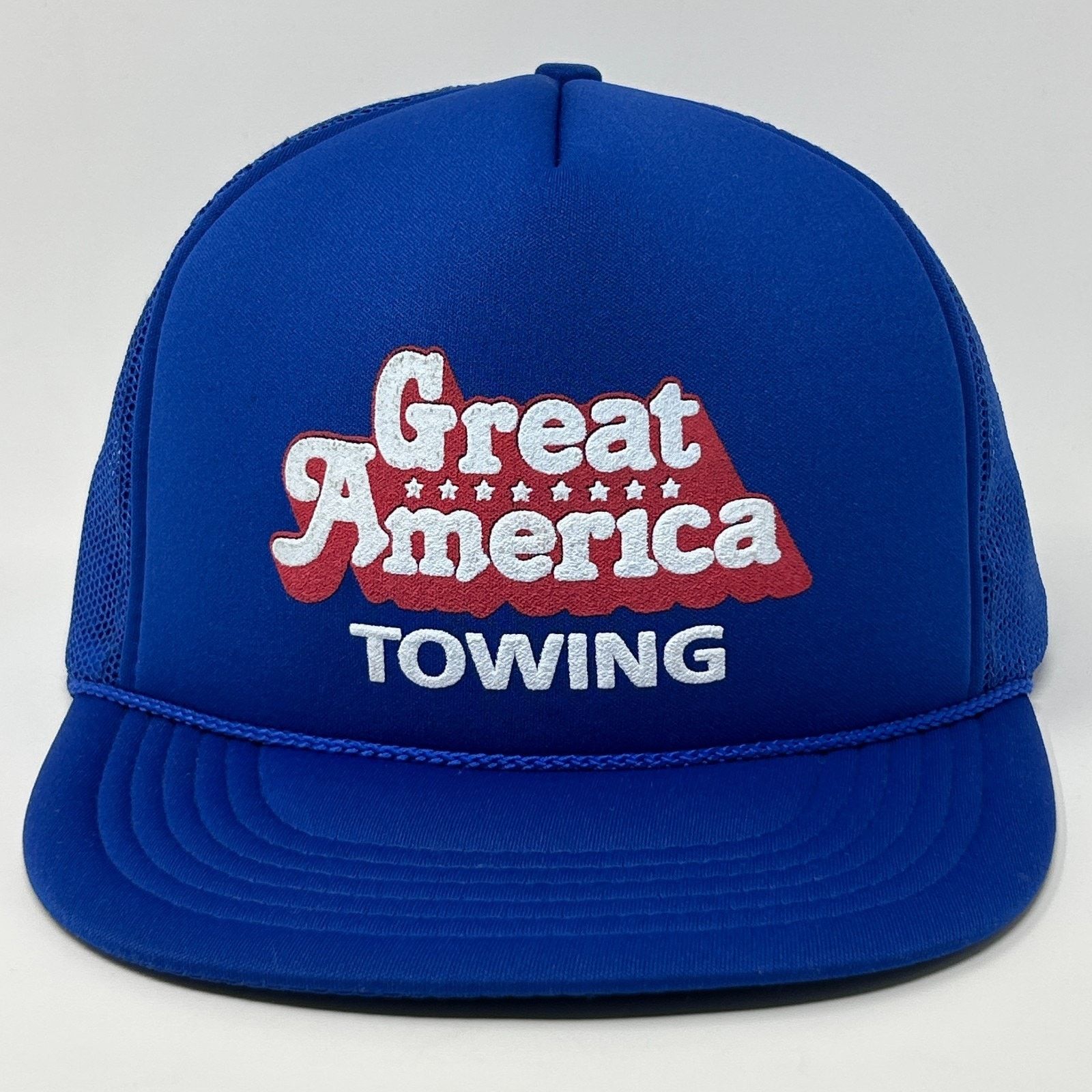 Vintage Vintage Great American Towing Trucker Hat Baseball Cap Blue Size ONE SIZE - 1 Thumbnail