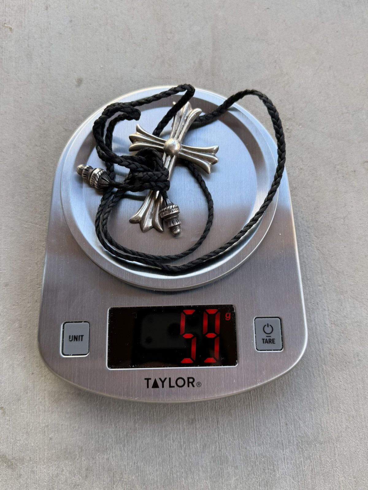 Chrome Hearts Chrome Hearts Large Cross Pendant w/ Braided Leather Chain Size ONE SIZE - 14 Thumbnail