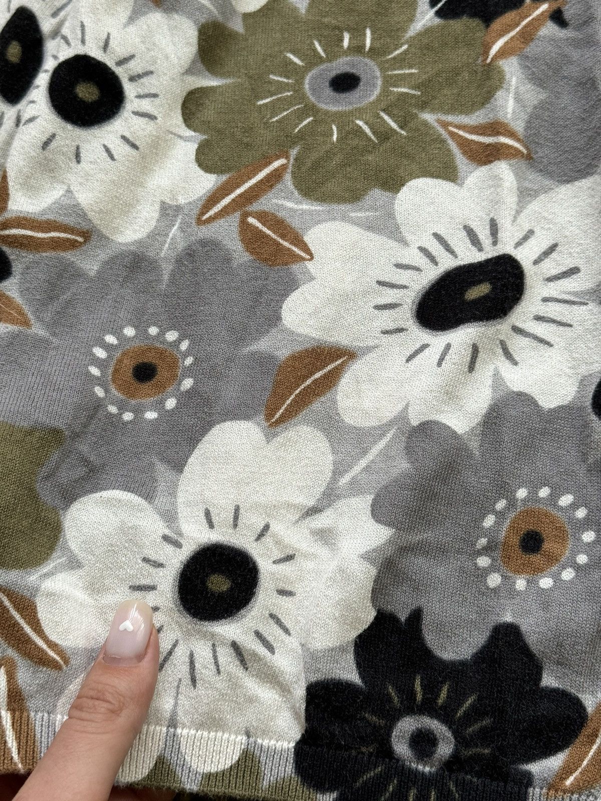 Designer Gudrun Sjoden avant garde floral pattern cardigan sweater Size M / US 6-8 / IT 42-44 - 4 Thumbnail