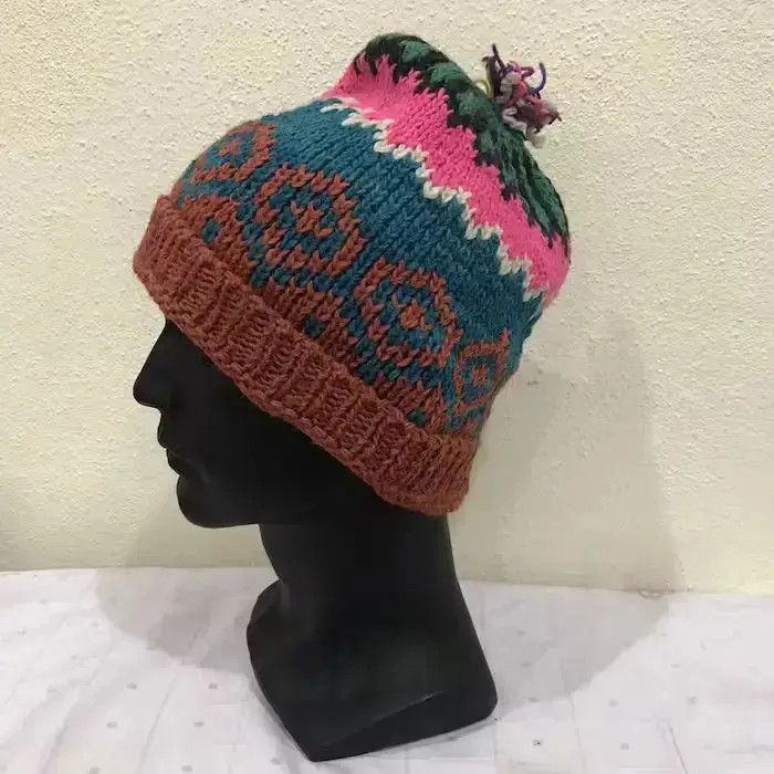Japanese Brand Japanese Brand Knit Multicolour Beanie Hat Size ONE SIZE - 2 Thumbnail