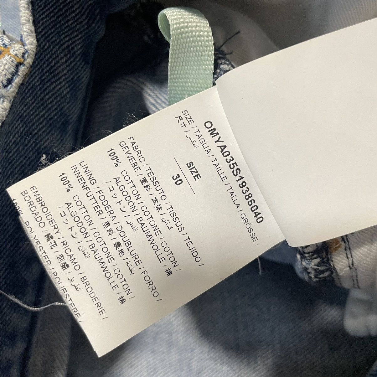 Off-White Off White Ev Bravado Crystal Distressed Denim Jeans Size US 30 / EU 46 - 11 Thumbnail