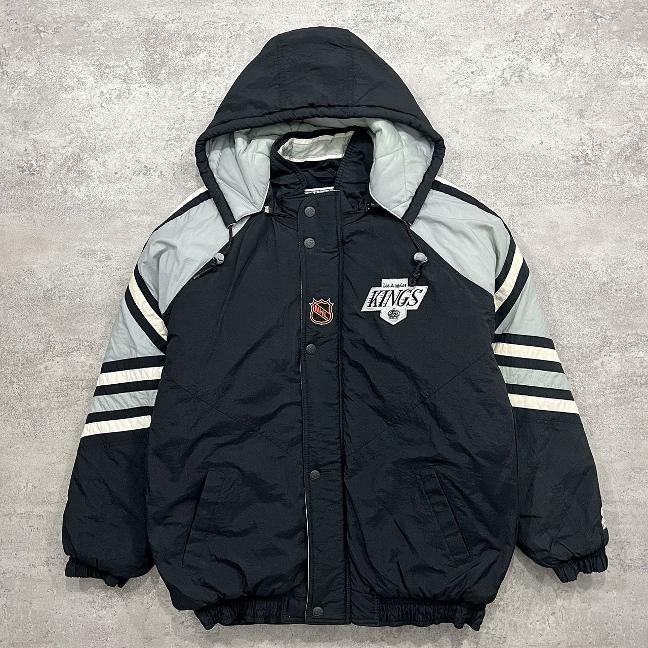 image of VTG Nhl Los Angeles Kings Starter Puffer Jacket Zip Hoodie, Men's (Size Medium)