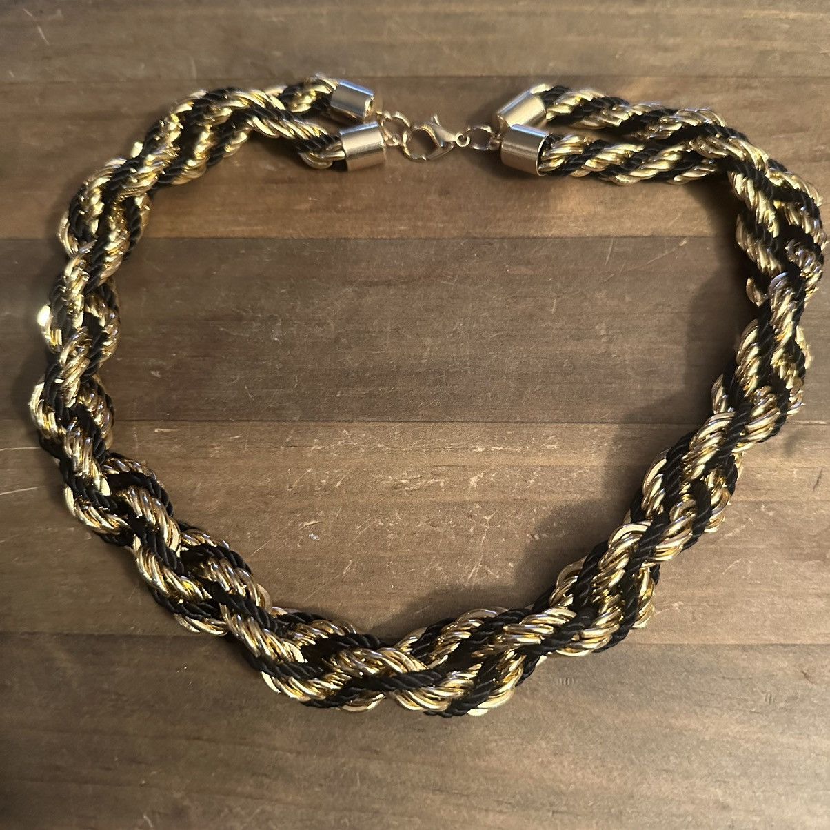 Other Chunky black and gold twisted rope chain necklace Size ONE SIZE - 2 Thumbnail