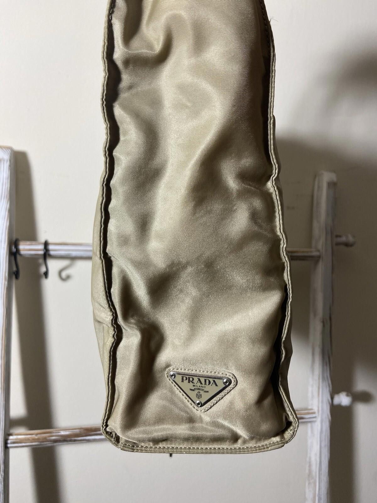 Prada Prada beige nylon small tote handbag, good clean cond Size ONE SIZE - 5 Thumbnail
