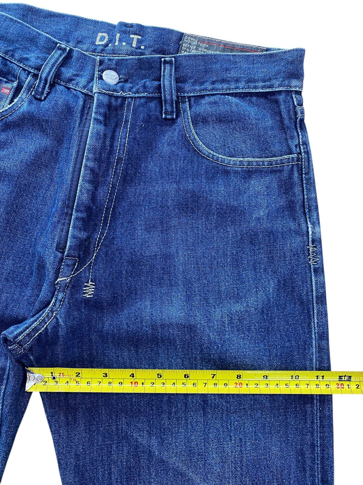 Diesel Diesel X Selvedge Distressed Blue Wash Straight Leg Jeans Size US 30 / EU 46 - 7 Thumbnail