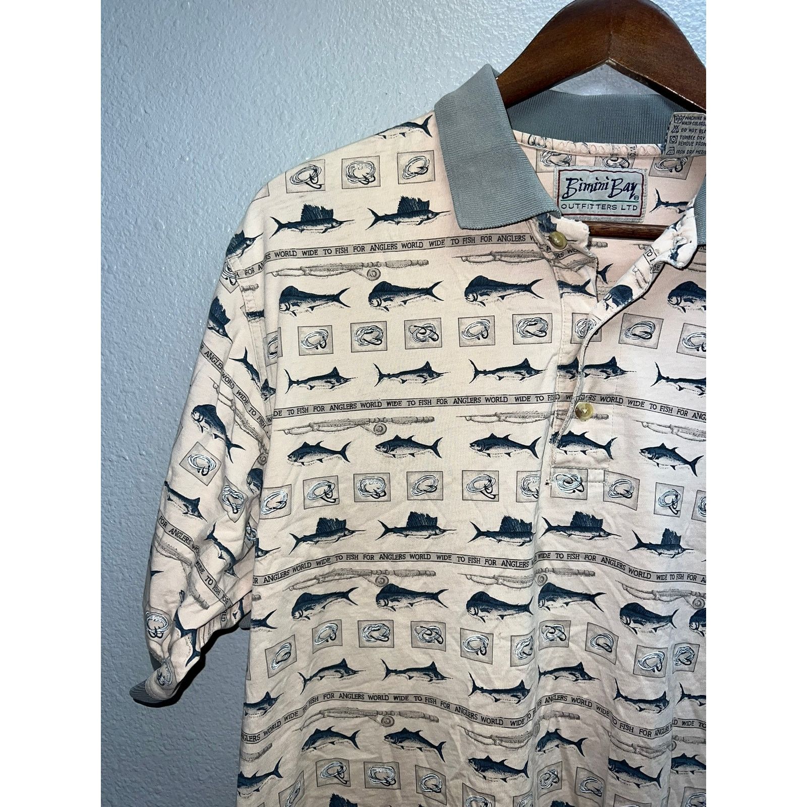 Vintage Vintage Bimini Bay Polo Shirt Outfitters Fish Anglers Size US M / EU 48-50 / 2 - 3 Thumbnail