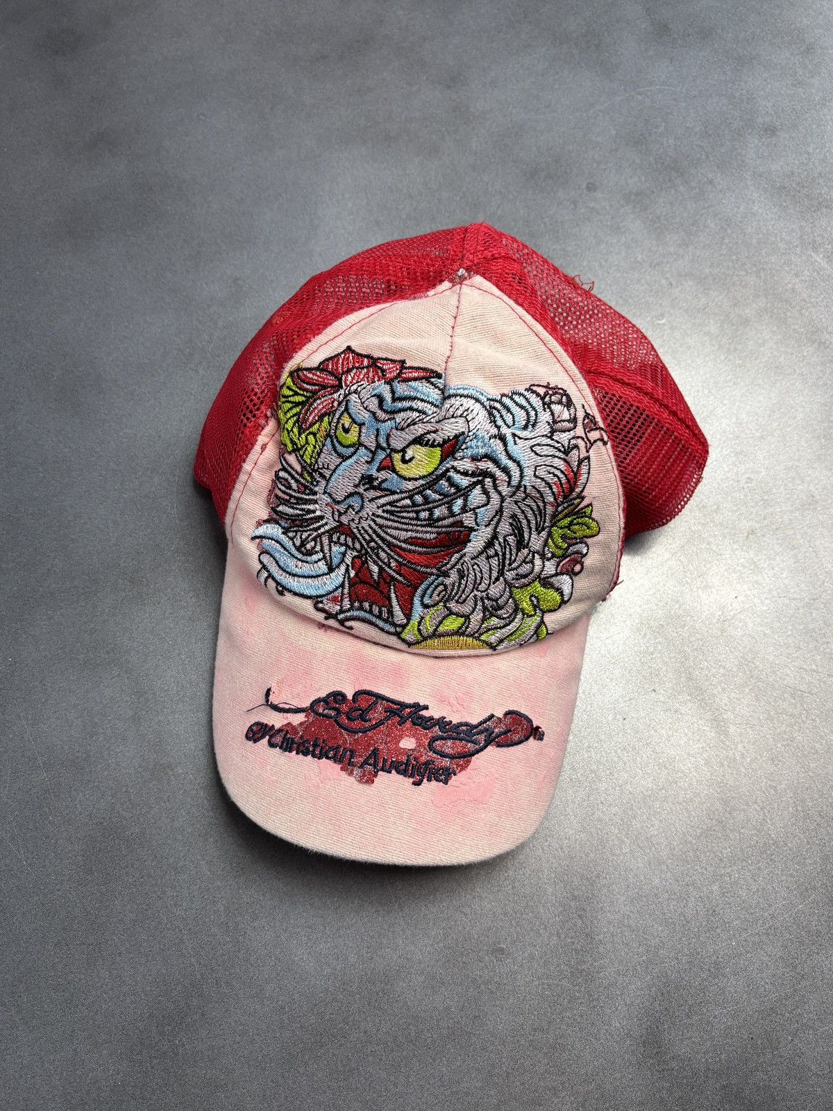 Christian Audigier × Ed Hardy × Vintage 2000s Ed Hardy Trucker Hat Vintage Christian Audigier Snapba Size ONE SIZE - 1 Thumbnail