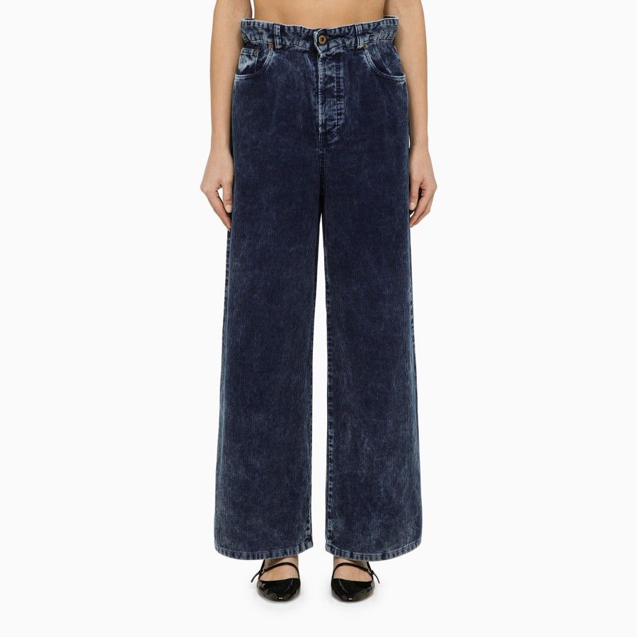 image of Miu Miu O1D2Blof0124 Trousers In Blue, Women's (Size 27)