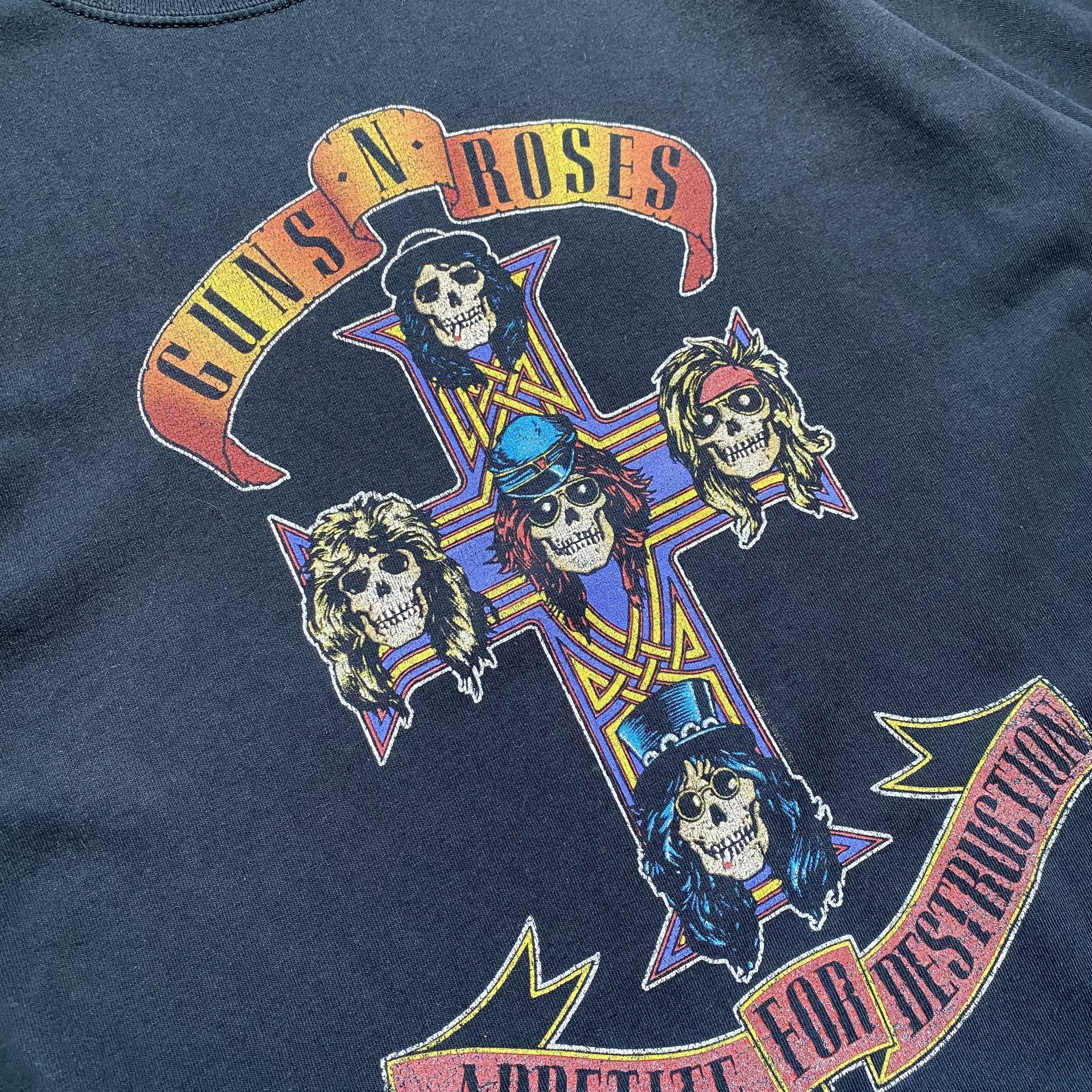 Guns N' Roses 🎸 Trashed Vintage 00s Gun's n roses Tee Rock Band Size US L / EU 52-54 / 3 - 8 Thumbnail