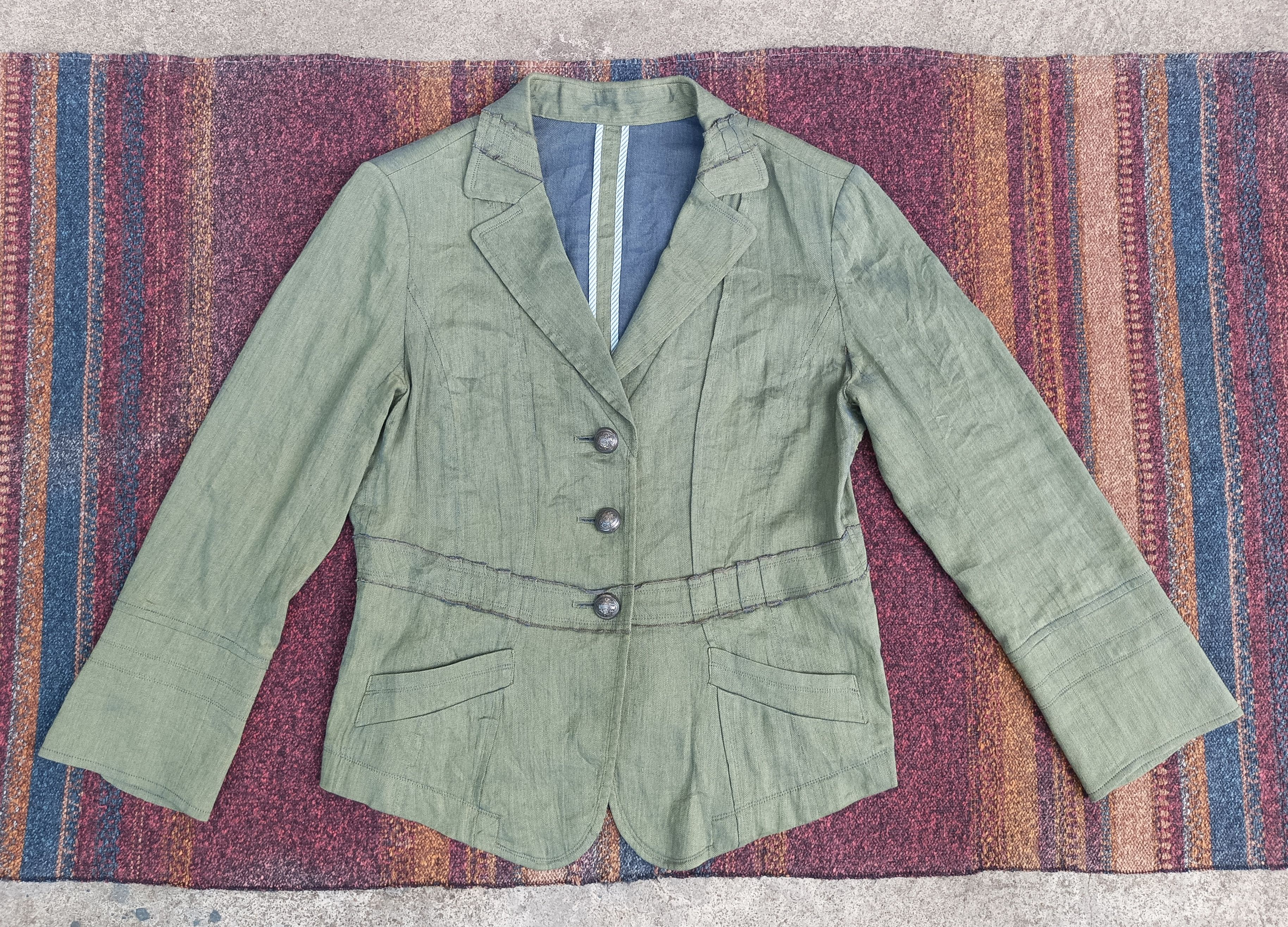 Japanese Brand (J573) Ivisuto Japan Green Three Button Blazer Jacket Sz 44 Size M / US 6-8 / IT 42-44 - 1 Thumbnail