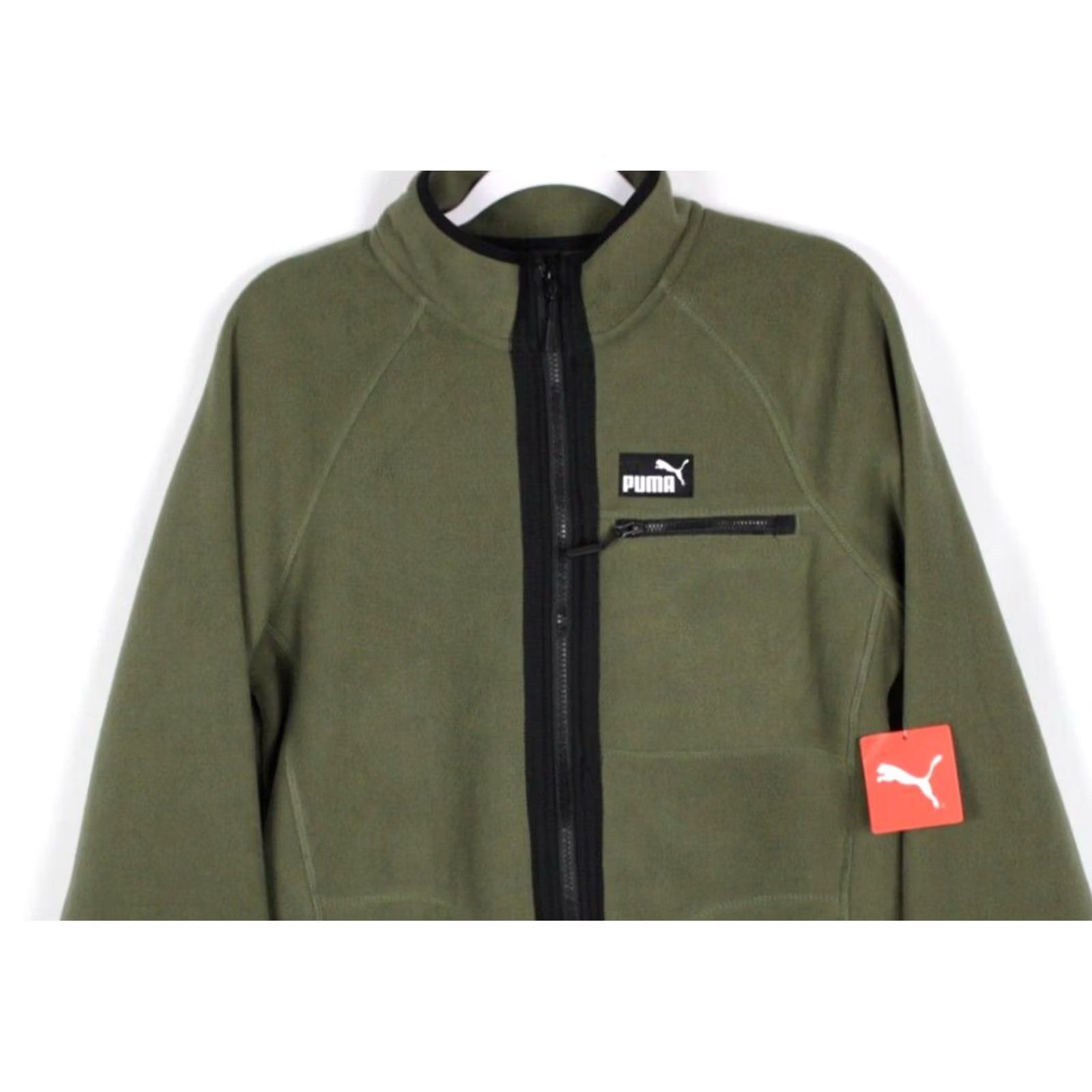 Puma Puma Men's Polar Fleece Jacket Raglan Sleeve Small S Olive Green Size US S / EU 44-46 / 1 - 7 Thumbnail