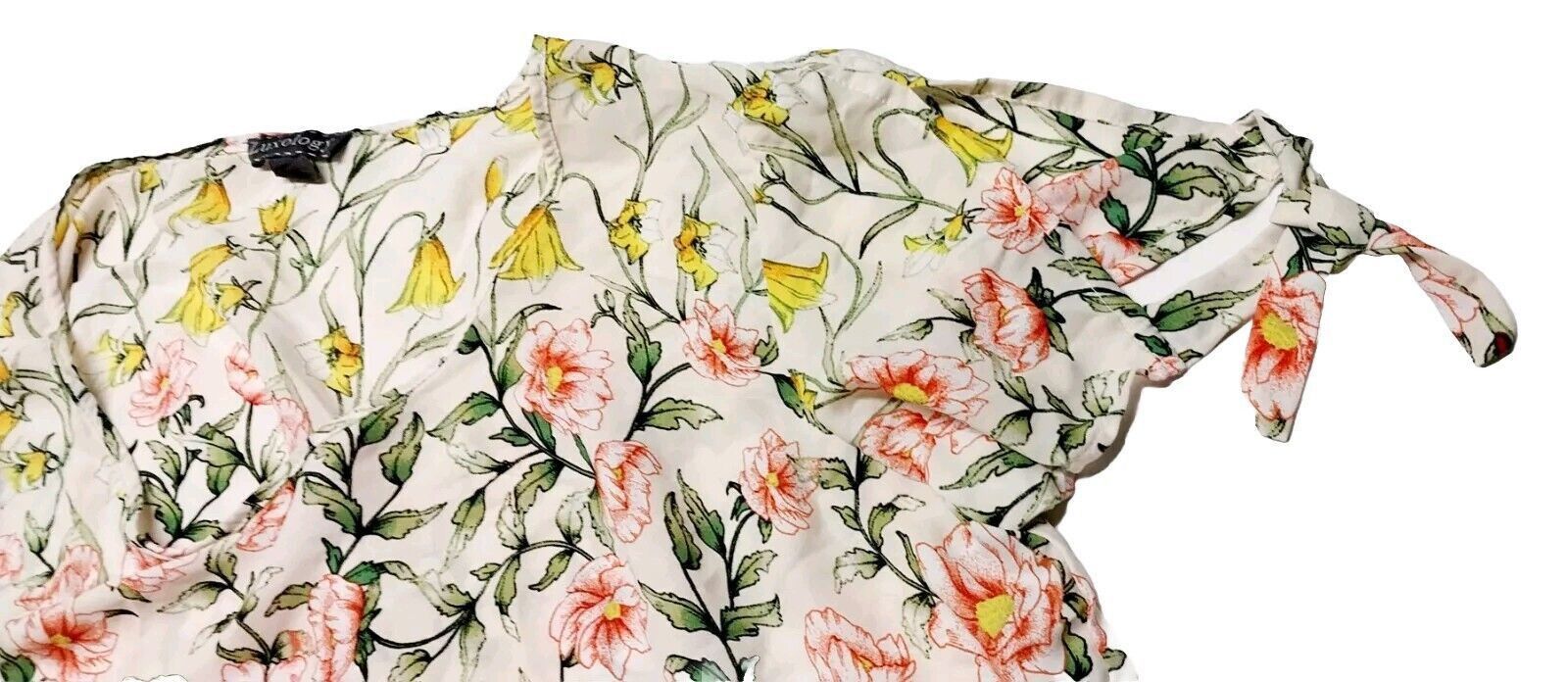 Other Luxology Womens XL Floral Blouse Cream Pink Lightweight Boho Size XL / US 12-14 / IT 48-50 - 7 Thumbnail