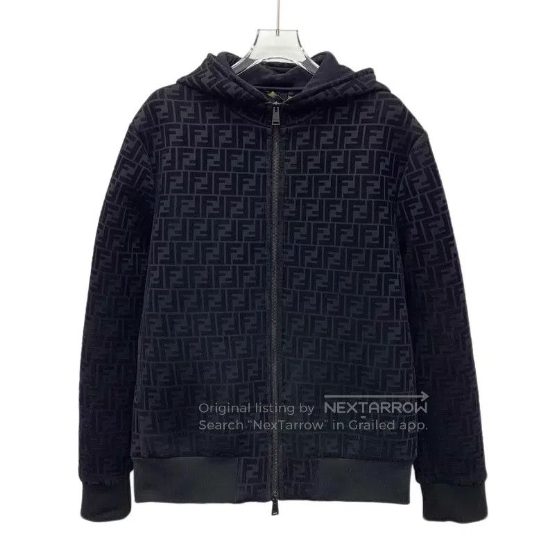 Fendi Fendi Black Classic Double F Full Print Hooded Zip-up Long Size US S / EU 44-46 / 1 - 1 Thumbnail