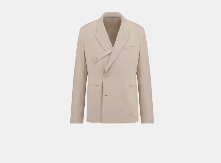 Dior o1w1db11025 513C21 Jacket with Buttoned Strap in Beige Size US M / EU 48-50 / 2 - 1 Thumbnail