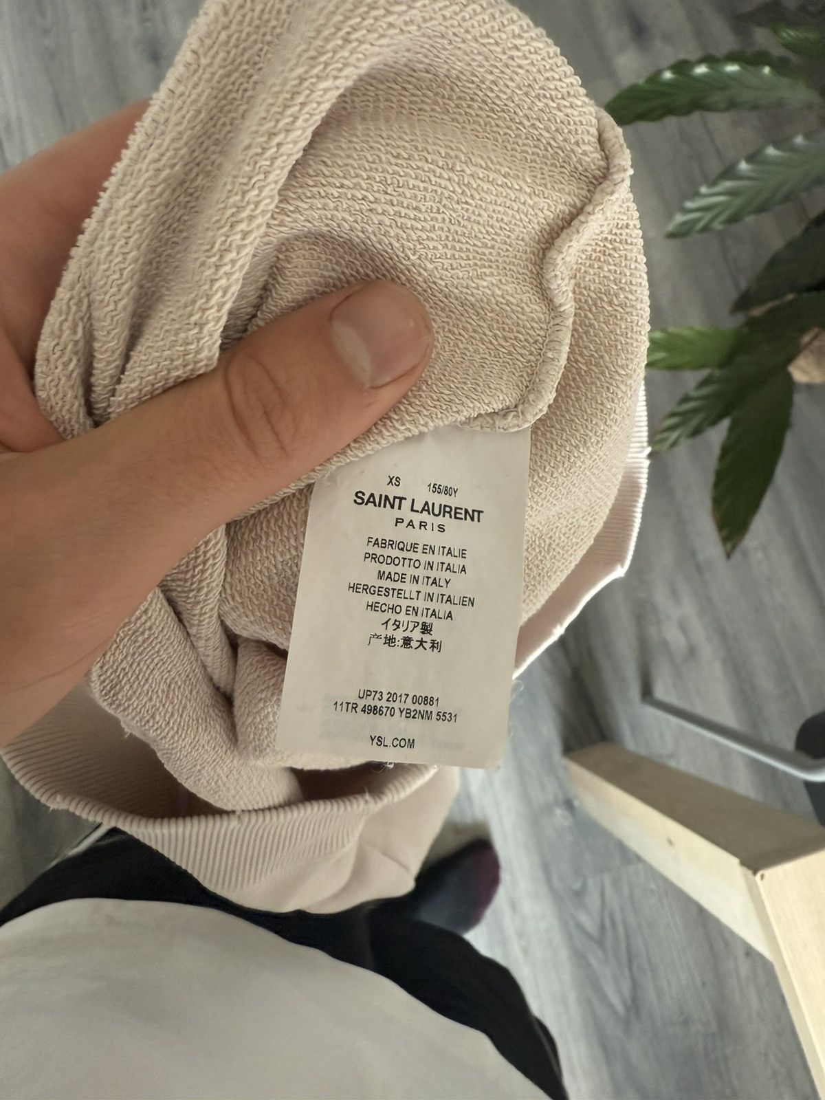 Saint Laurent Paris Faded Pink Cotton Sweatshirt (XS) Size US XS / EU 42 / 0 - 7 Thumbnail