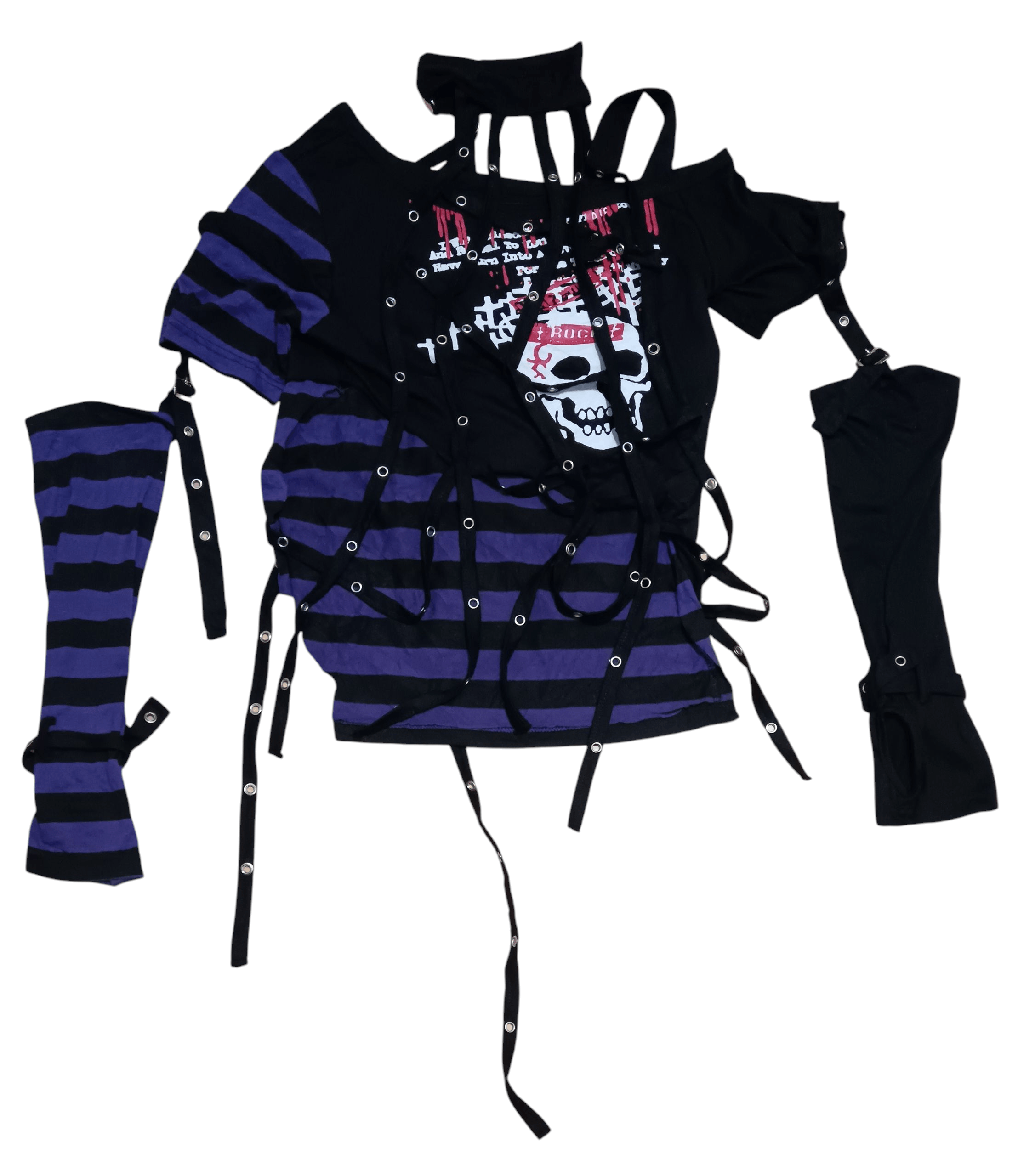 Japanese Brand ASYMMETRICAL ANARCHY PUNK BONDAGE DESIGN SHIRT Size M / US 6-8 / IT 42-44 - 4 Thumbnail
