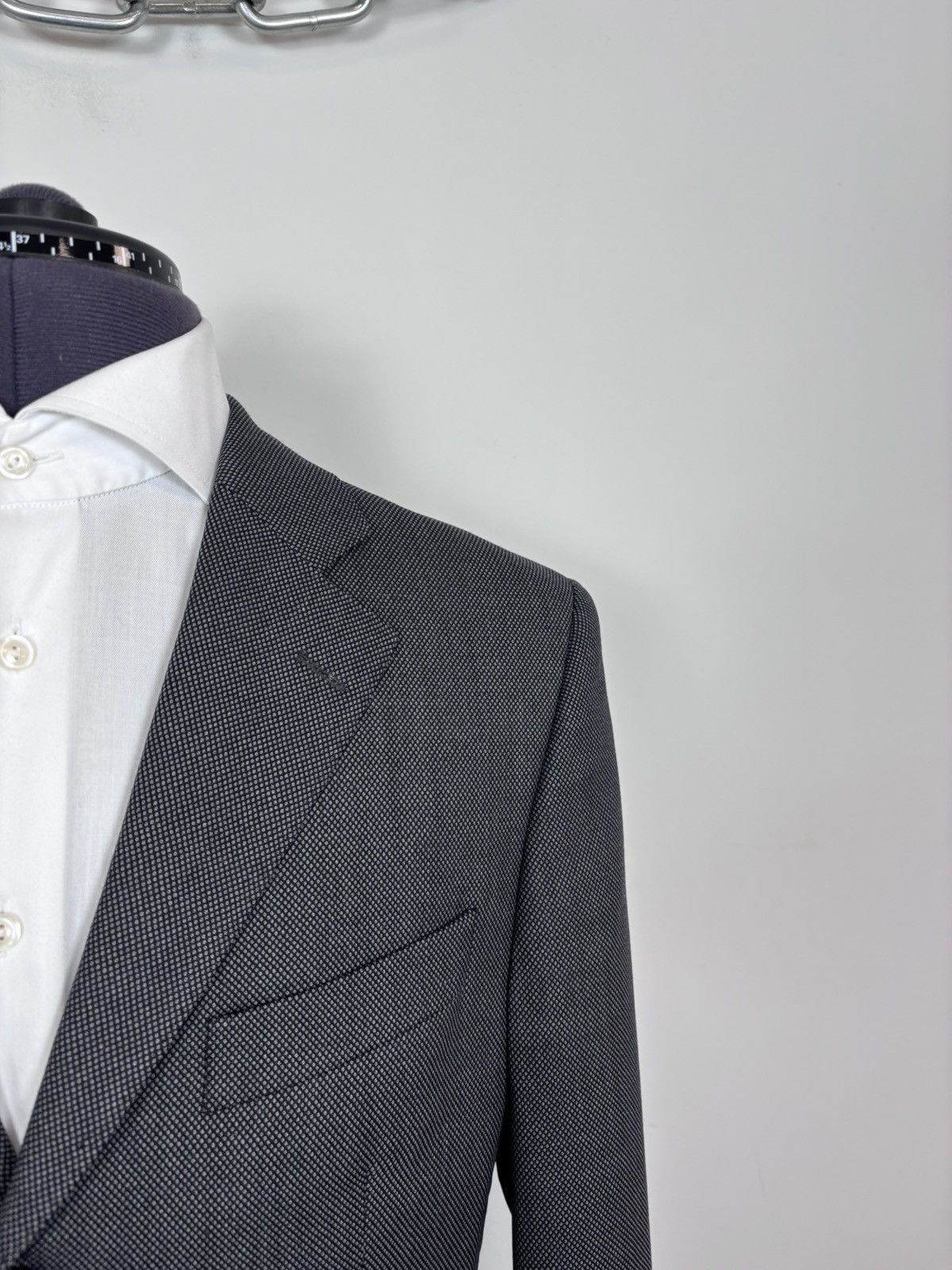 SCABAL Scabal Men’s Grey Wool Blazer Jacket 3-Buttons Classic Size 46R - 4 Thumbnail