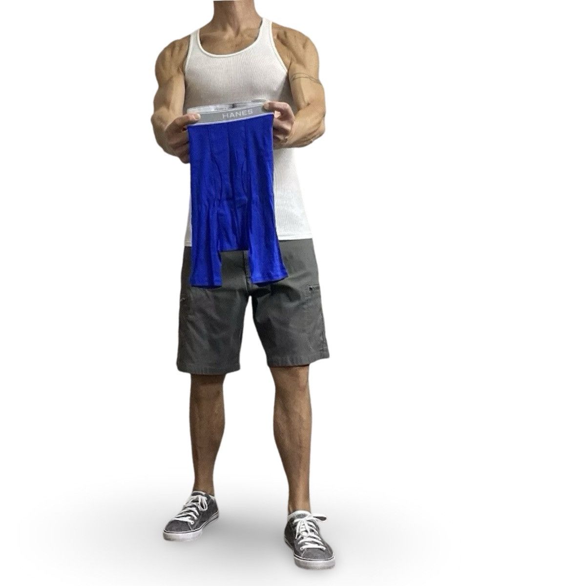 Hanes Hanes Blue / Gray Men’s Underwear Boxer Briefs Size Large Size 36 - 2 Thumbnail