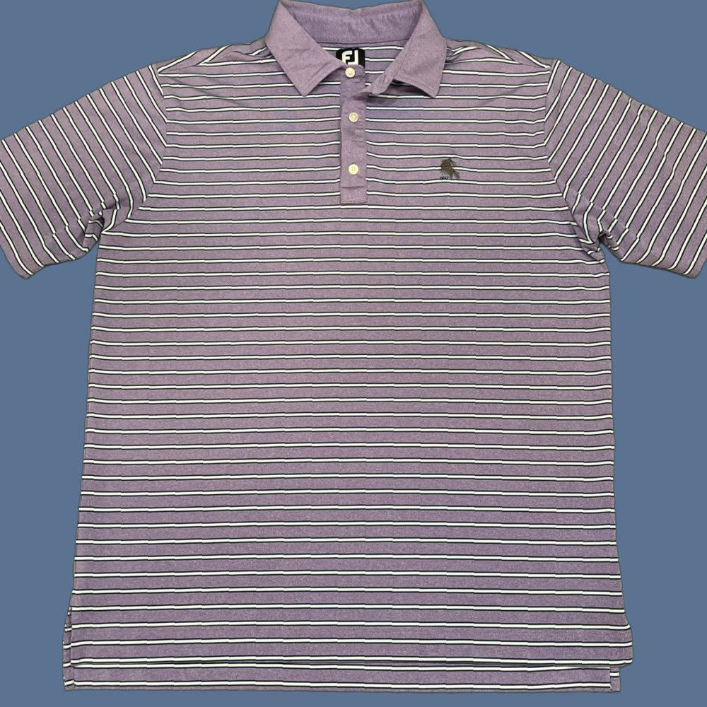 Footjoy FootJoy Polo Shirt Mens XL Purple Stripe Country Club 1952 Striped Golf Activewear Size US XL / EU 56 / 4 - 1 Thumbnail