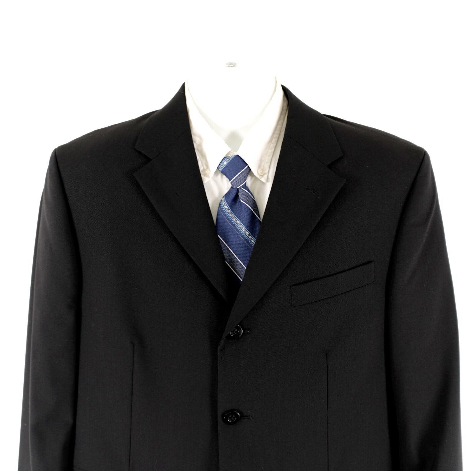 Other DAMAGED Cezani Wool Black 3 Button Blazer 42R Tiny Holes On Size 42R - 1 Thumbnail