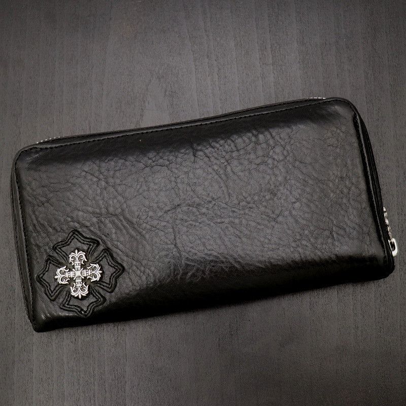 image of Chrome Hearts Rec Wallet W/ Filigree Plus in Black, Men's